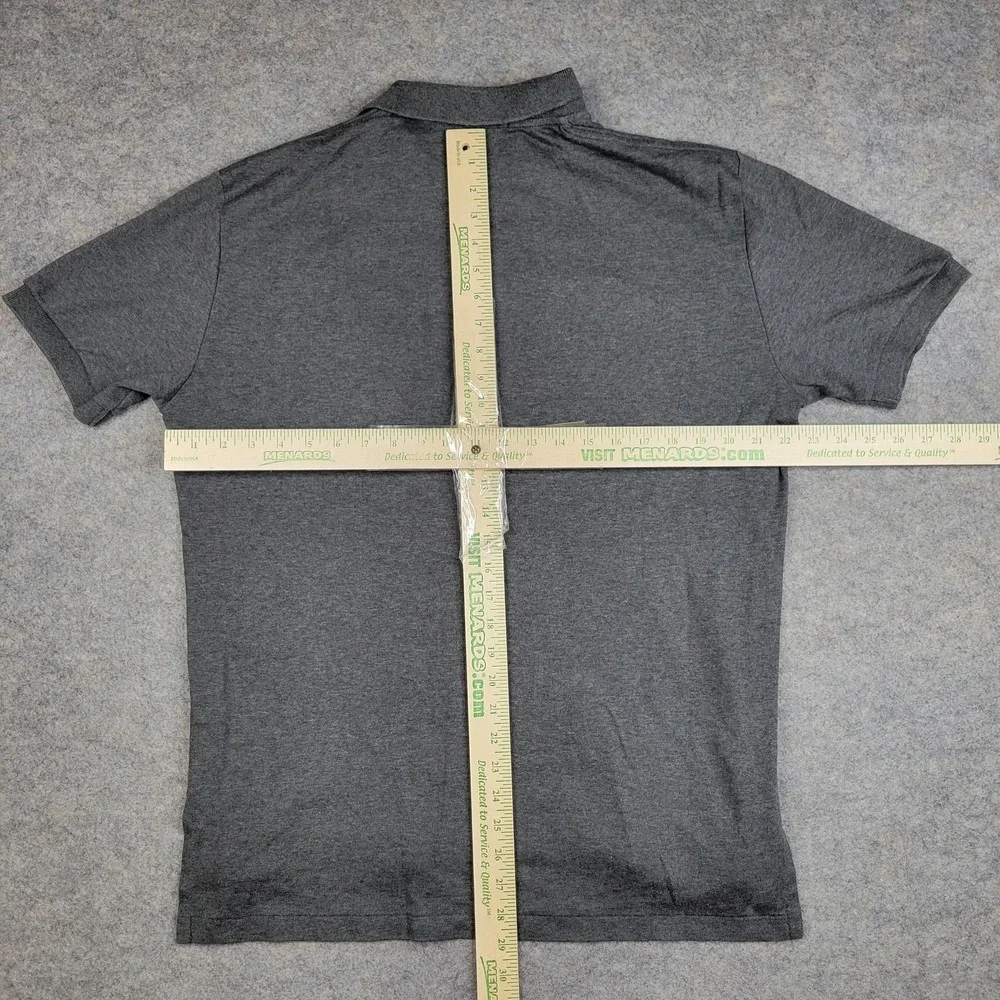 Polo Ralph Lauren Polo Shirt Mens Medium‎ Gray Solid 100% Cotton Pony Casual Top